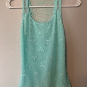 Blue laced bow tank